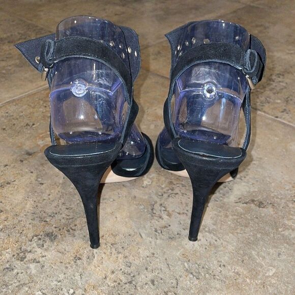 Stuart Weitzman Black Suede Leather French Cuff T-Strap Shoe Womens Size 7.5M - Picture 13 of 14